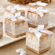 "Rustic & Lace" Kraft Favor Boxes